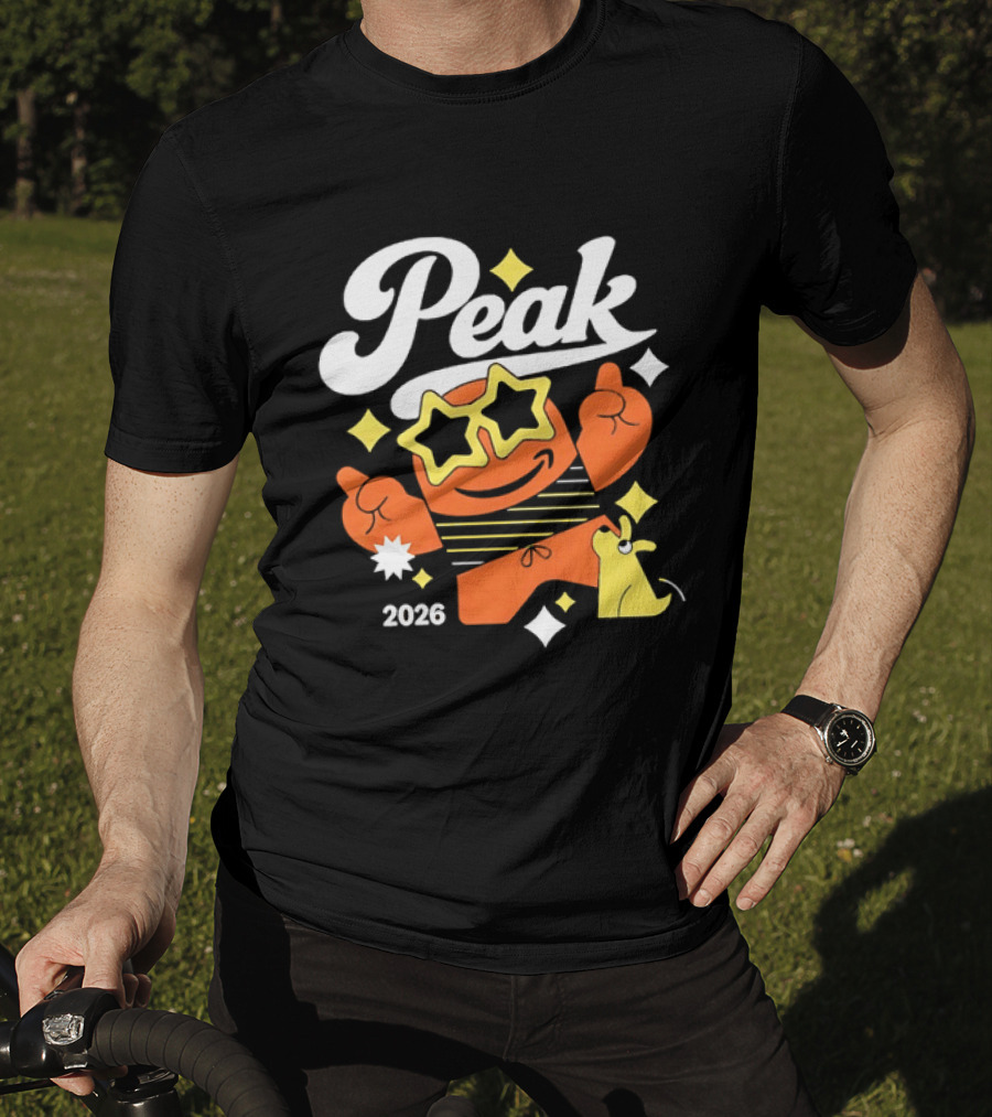 Peak 2026 Star Sunglasses Cartoon T-Shirt
