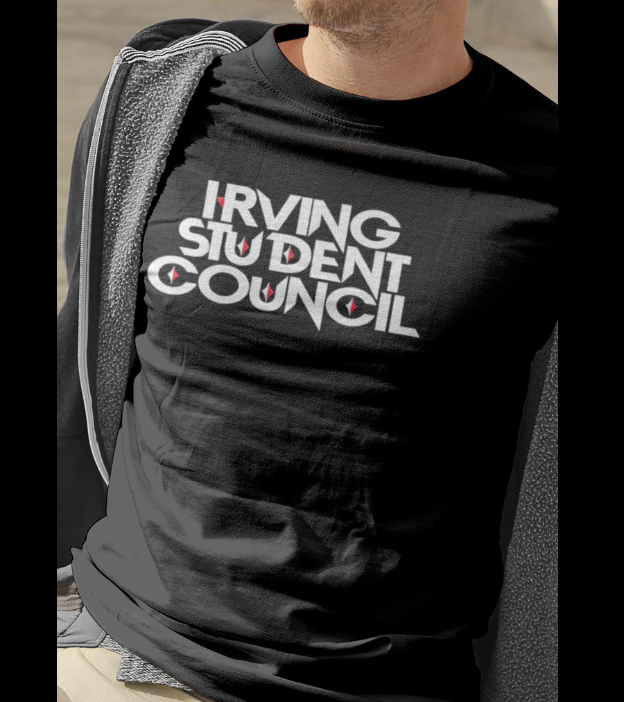 Irving Student Council Text With Red Diamond Accents T-Shirt