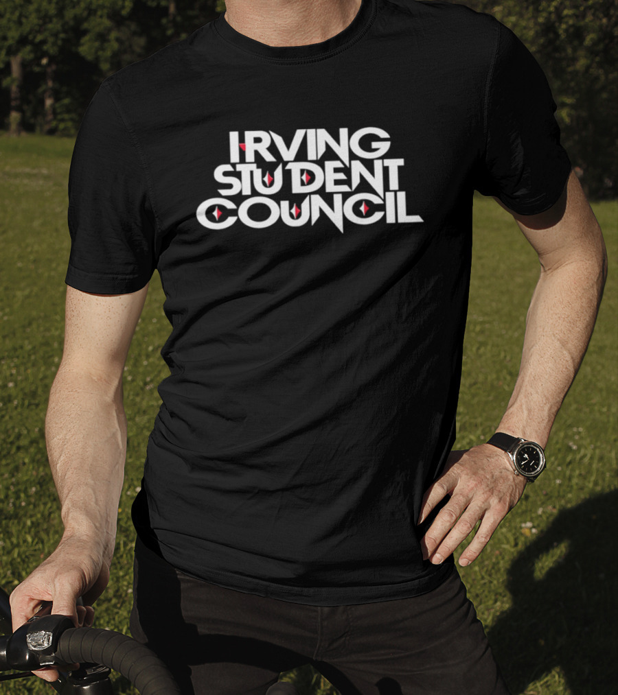 Irving Student Council Text With Red Diamond Accents T-Shirt