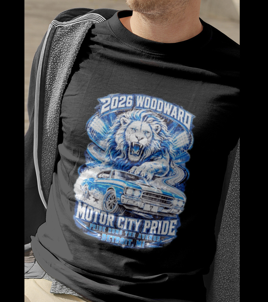 2026 Woodward Motor City Pride Lion And Classic Car Detroit MI Pride Runs The Avenue T-Shirt