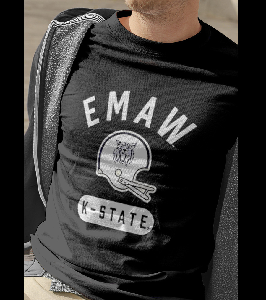 EMAW K State Wildcats Football Helmet Kansas State University T-Shirt