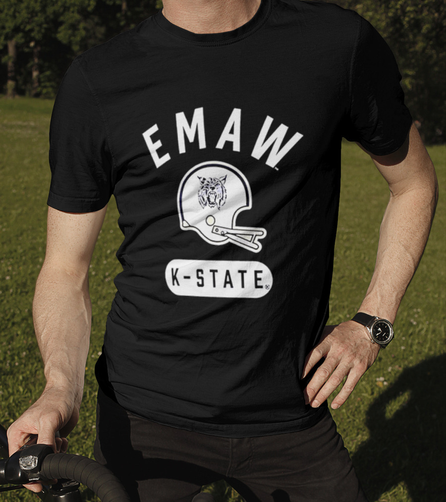 EMAW K State Wildcats Football Helmet Kansas State University T-Shirt