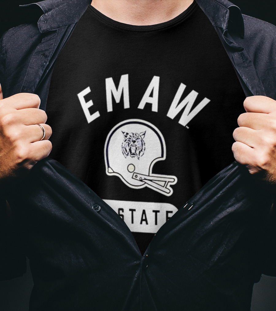 EMAW K State Wildcats Football Helmet Kansas State University T-Shirt