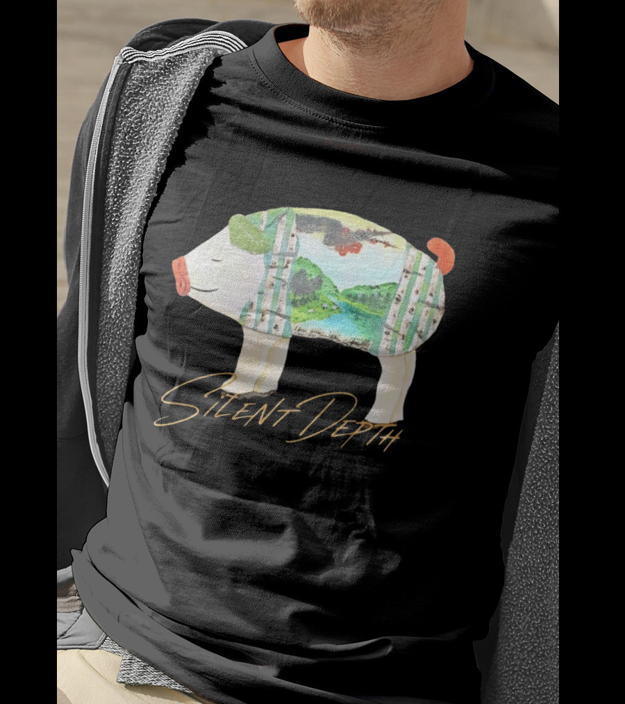 Silent Depth Pig Landscape Nature T-Shirt