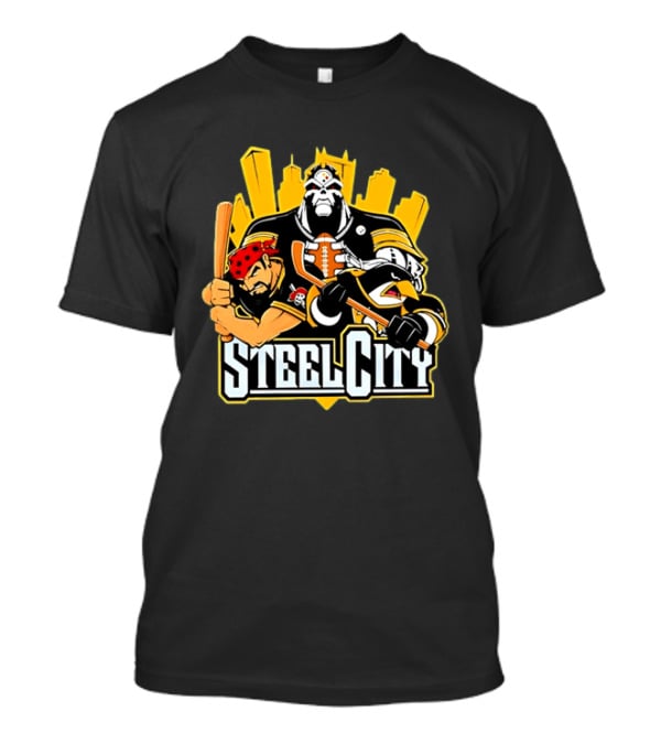 Steel City Pittsburgh Sports Teams Mascot Trio T-Shirt