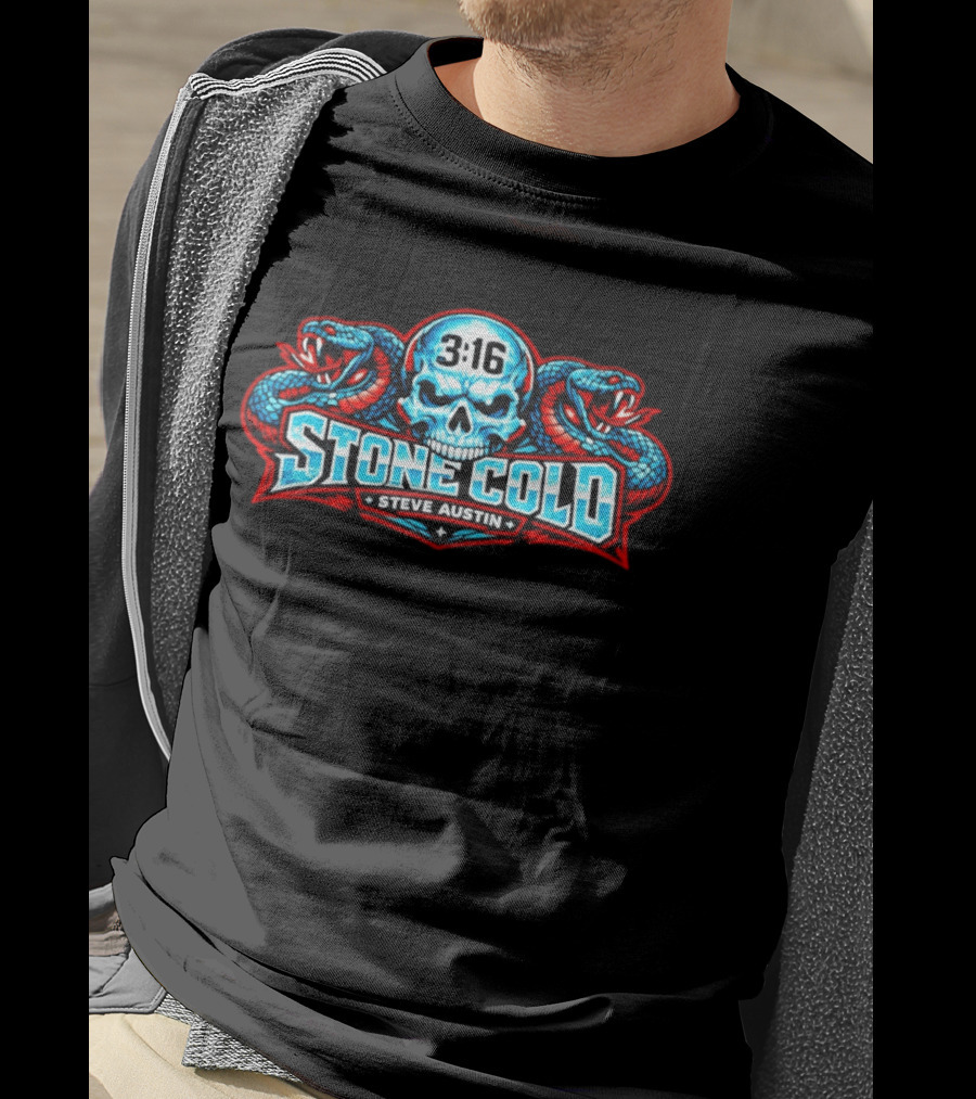 Stone Cold Steve Austin 3 16 Skull With Snakes T-Shirt
