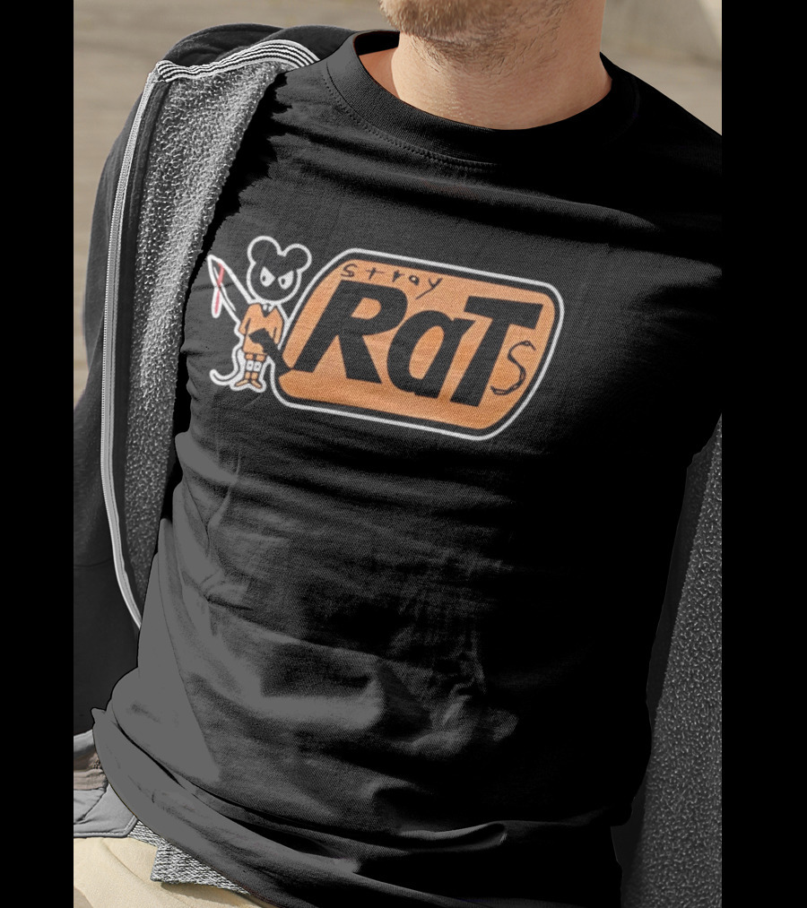 Stray Rats Bold Lettering With Cartoon T-Shirt