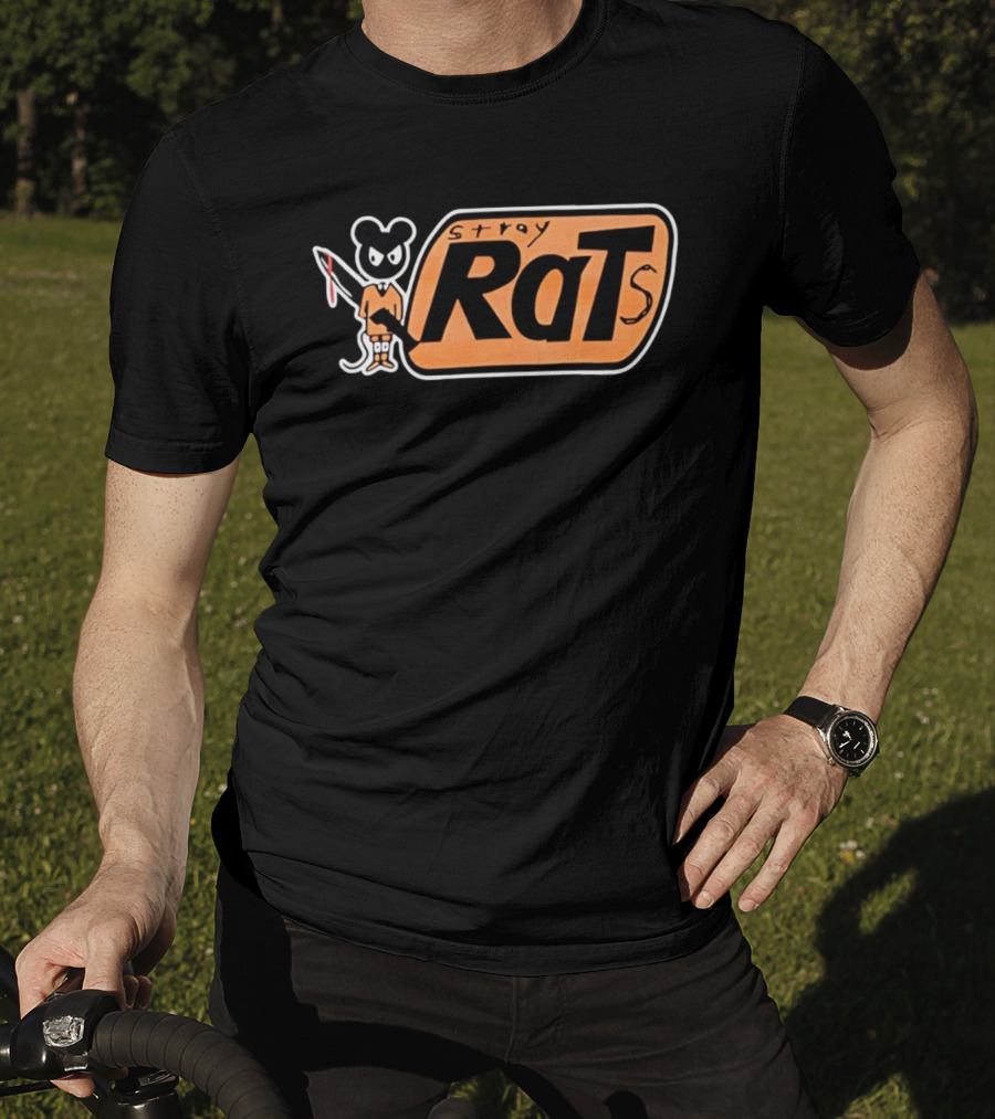 Stray Rats Bold Lettering With Cartoon T-Shirt