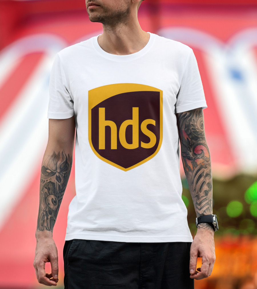 HDS Shield Emblem Brown And Yellow Branding T-Shirt