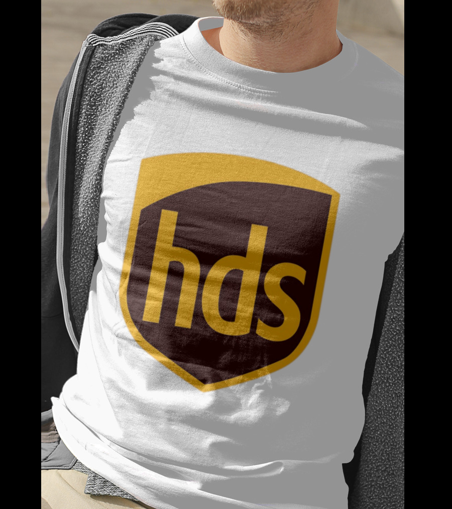 HDS Shield Emblem Brown And Yellow Branding T-Shirt