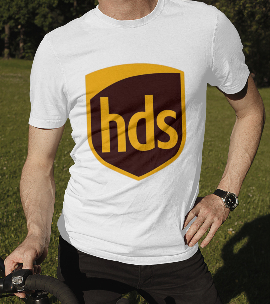 HDS Shield Emblem Brown And Yellow Branding T-Shirt