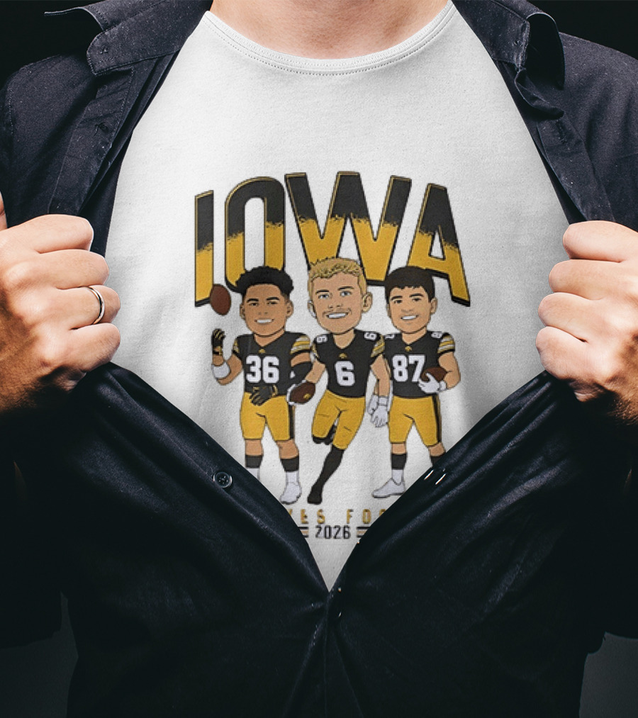Iowa Hawkeyes Football 2026 Players 36 6 87 Team Spirit T-Shirt