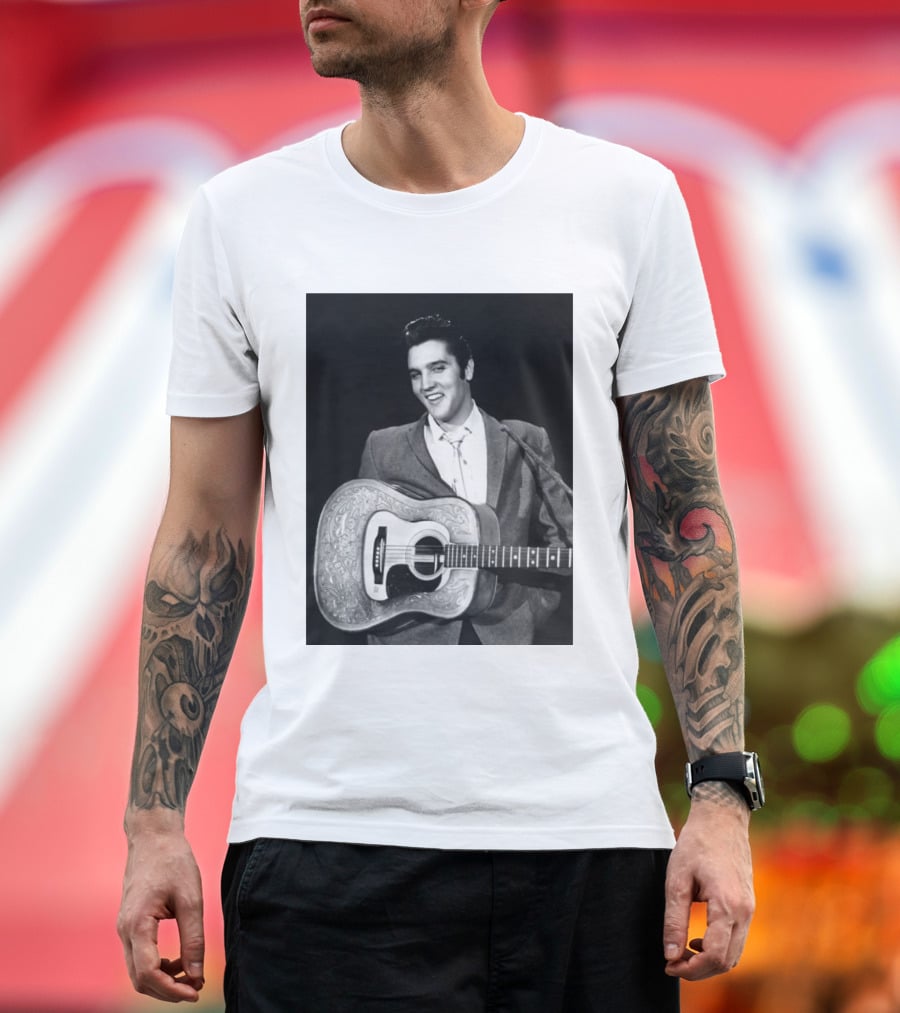 Elvis Presley Rock And Roll Iconic 1956 Style With Guitar T-Shirt