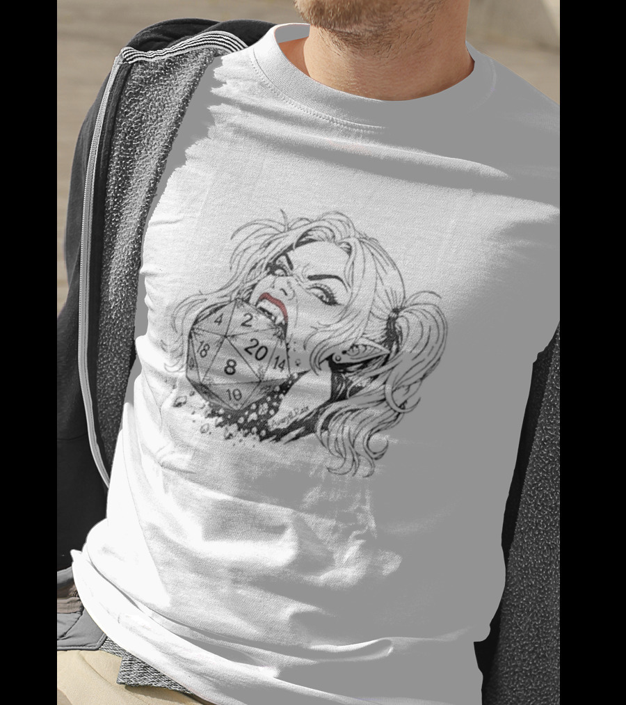 Samantha Eat Dice Dungeon Crawler Carl 2026 Gaming Fantasy Dice Roller T-Shirt
