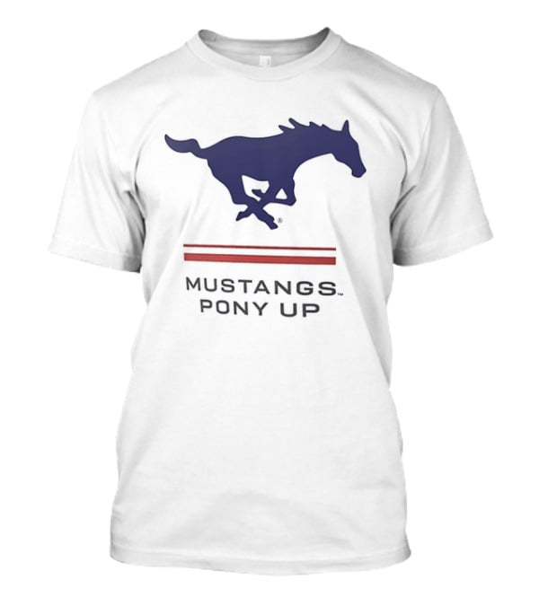 Southern Methodist University Mustangs Pony Up Text And Horse T-Shirt