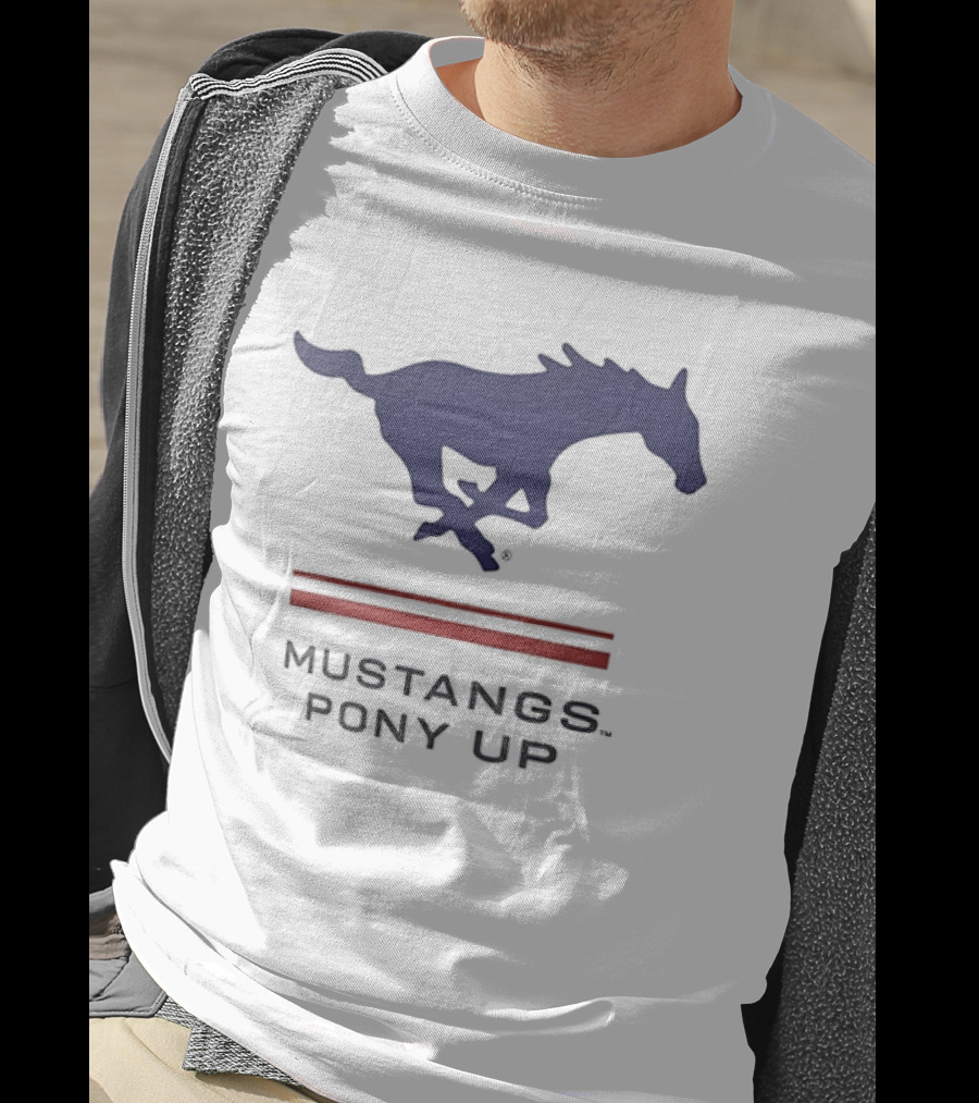 Southern Methodist University Mustangs Pony Up Text And Horse T-Shirt