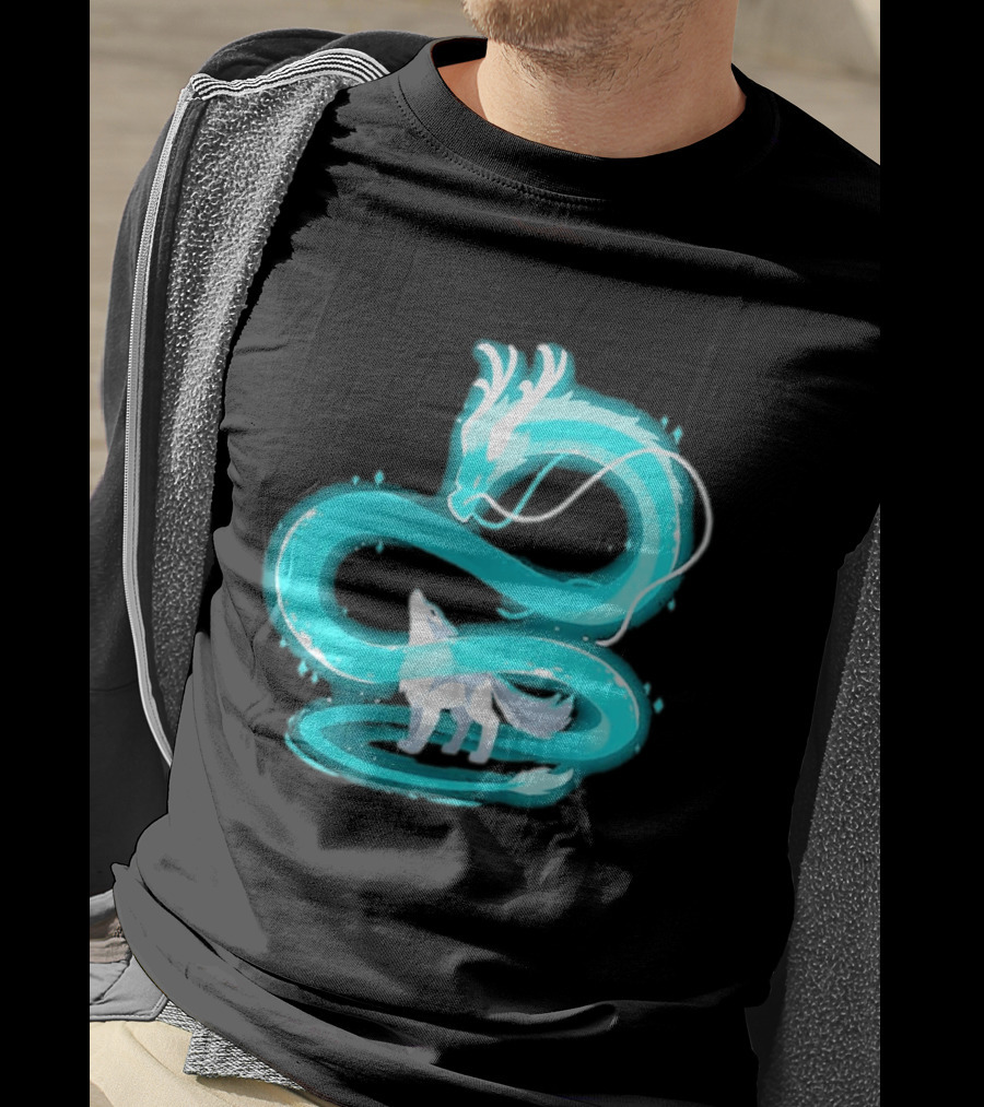 Esprit De La Lune Dragon And Wolf T-Shirt