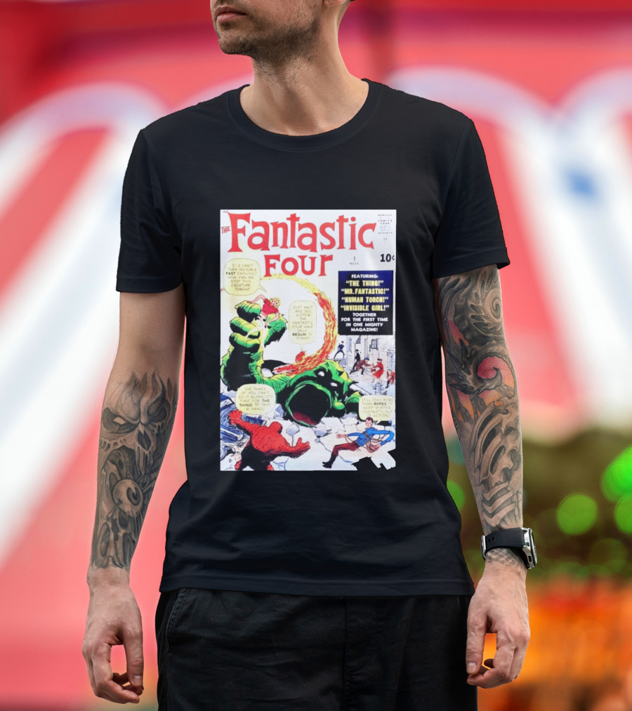 Fantastic Four #1 Nov 1961 Marvel Comics The Thing Mr. Fantastic Human Torch Invisible Girl Classic Cover T-Shirt