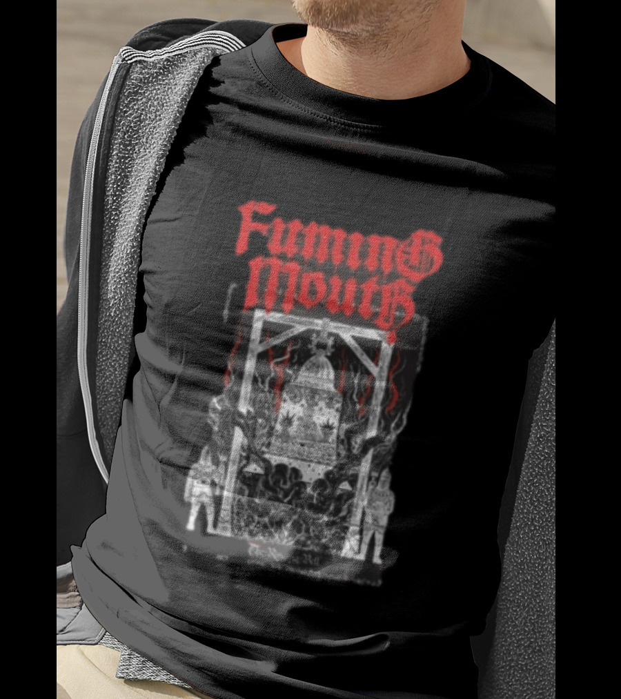 Fuming Mouth Grave Stench Bell Gothic T-Shirt