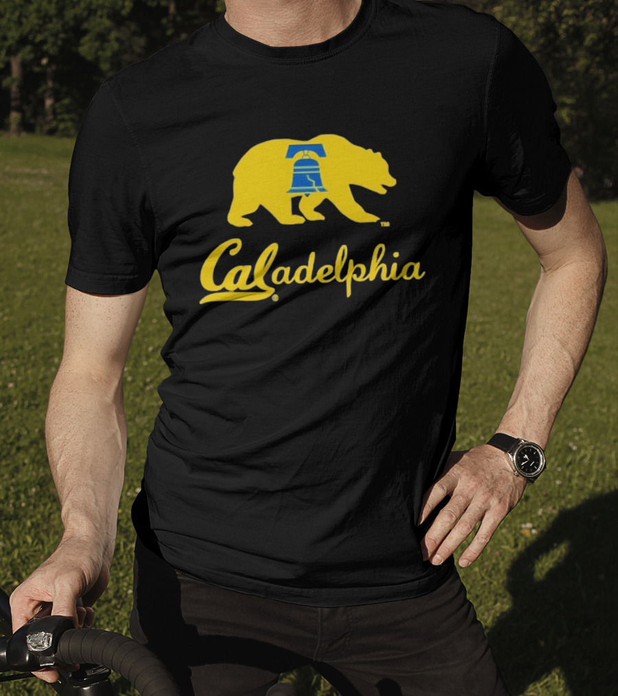 Caladelphia California Bear With Liberty Bell T-Shirt
