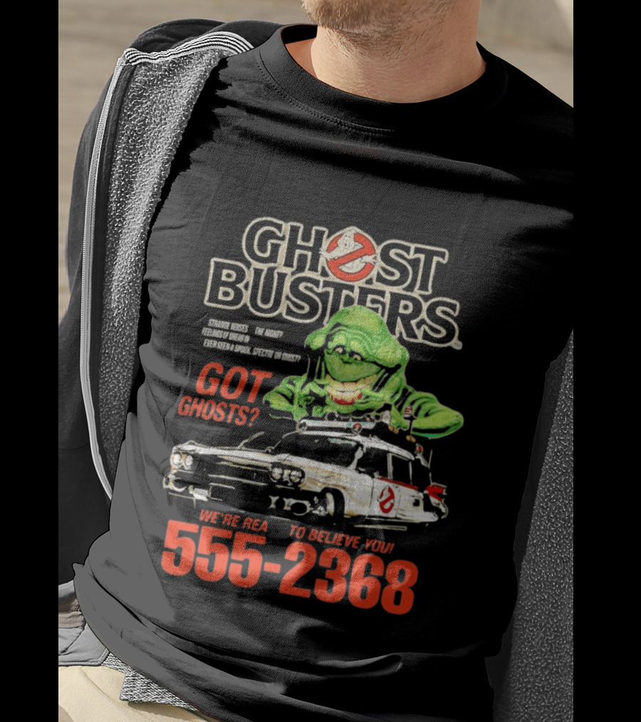 Ghostbusters Got Ghosts Ecto 1 Slimer We're Ready To Believe You 555 2368 T-Shirt