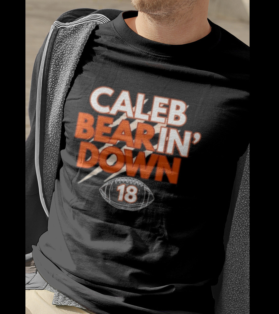 Caleb Bear In Down 18 Football Scratch Marks T-Shirt