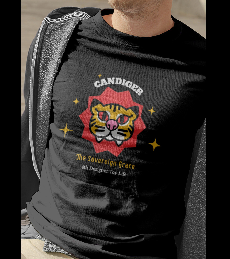 Candiger Sovereign Grace 4th Designer Toy Life Tiger Face T-Shirt