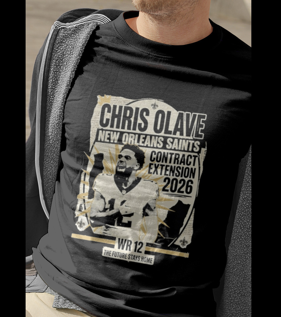 Chris Olave New Orleans Saints Contract Extension 2026 WR 12 The Future Stays Home T-Shirt