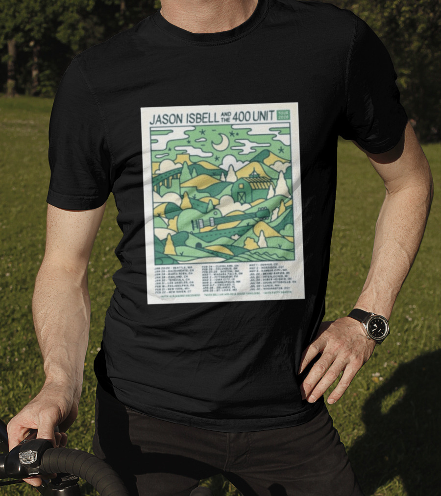 Jason Isbell And The 400 Unit Tour 2026 January 23 24 Seattle Wa Jan 26 Sacramento Ca Nostalgic 2026 Countryside Landscape T-Shirt