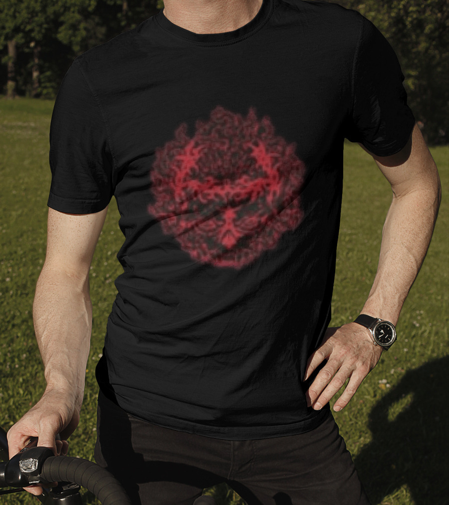 Daze Store Bloodshed Skull Red Floral Skull T-Shirt