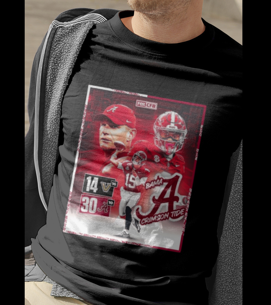 Crimson Tide Triumph Over Vanderbilt 30 14 Featuring Head Coach Kalen DeBoer And Jalen Milroe T-Shirt