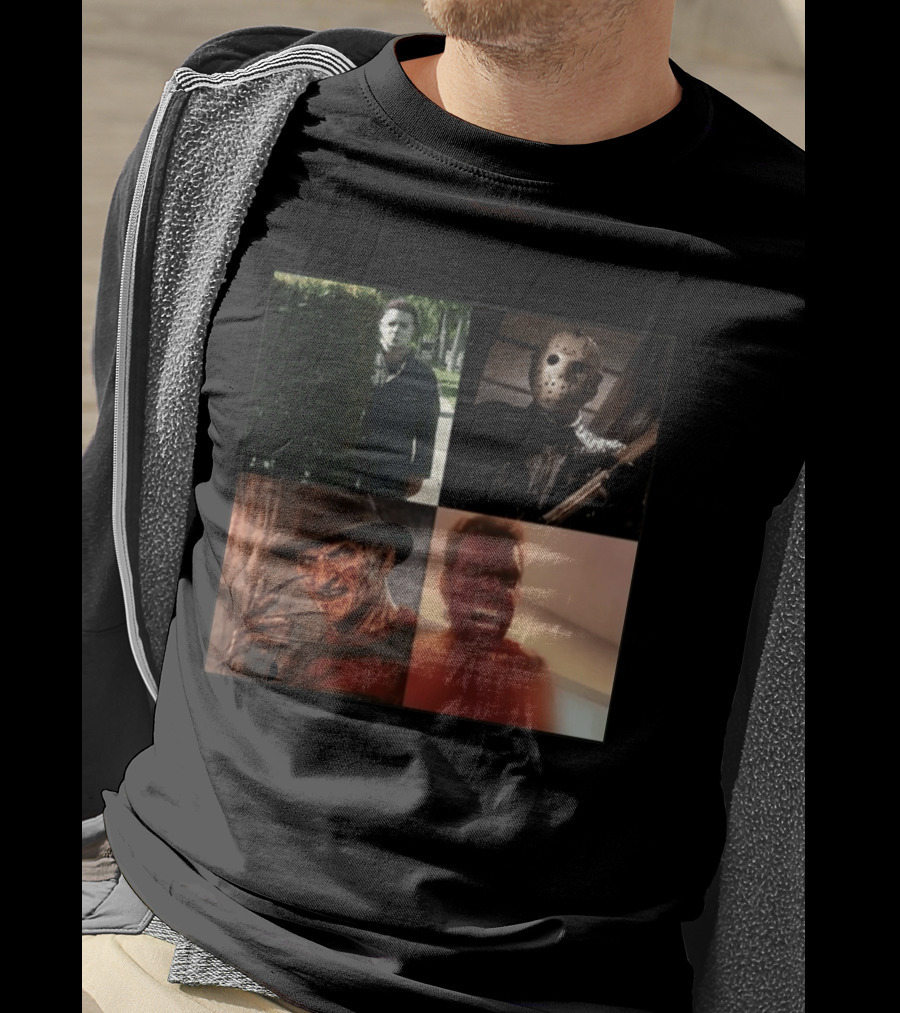 Perez Hilton Icons Horror Movie Legends Freddy Jason Michael Myers T-Shirt