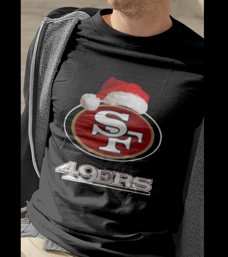 San Francisco 49ers 2025 Santa Hat Christmas Football 49ers T-Shirt