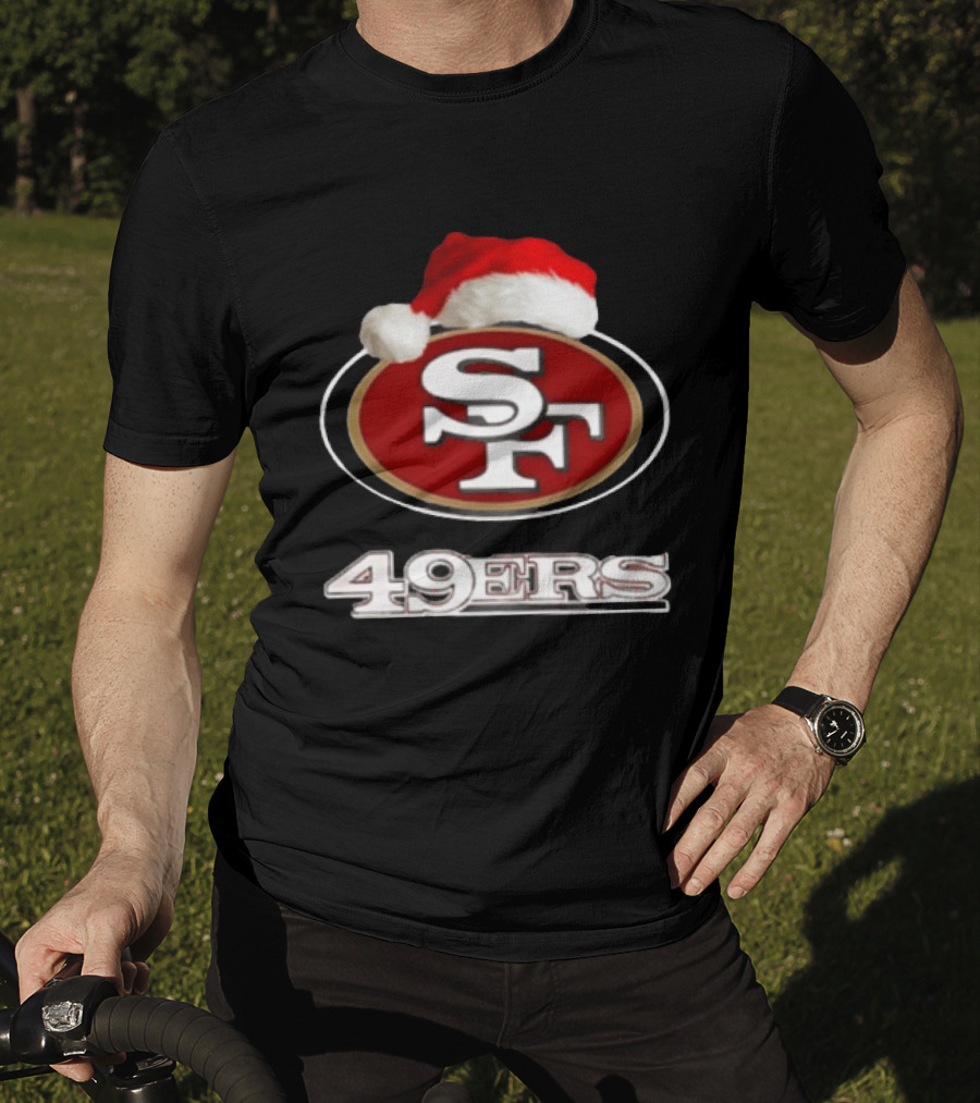 San Francisco 49ers 2025 Santa Hat Christmas Football 49ers T-Shirt