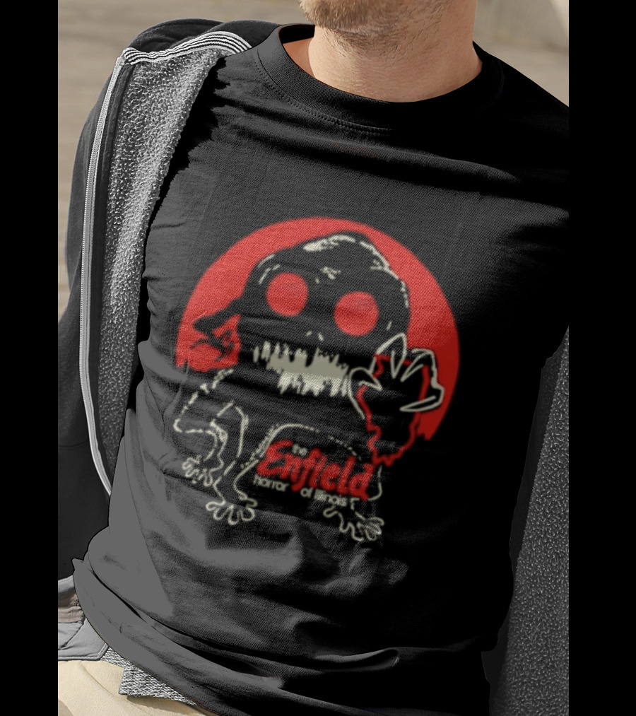Enfield Horror Cryptid Creature Illustration With Red Circle T-Shirt