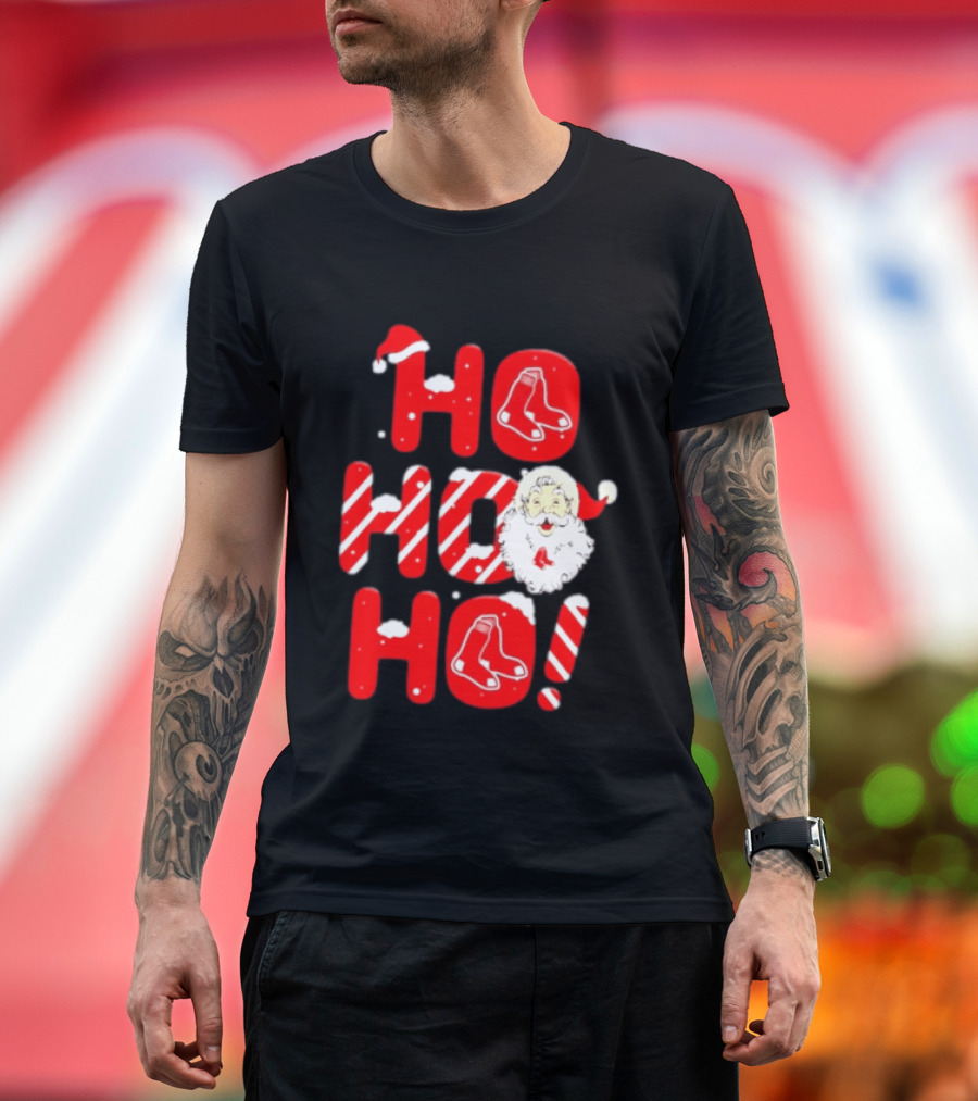 Boston Red Sox Santa Claus Ho Ho Ho Merry Christmas T-Shirt