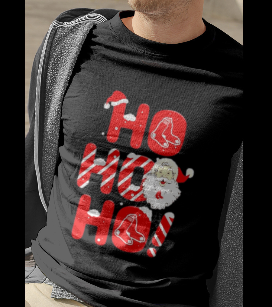 Boston Red Sox Santa Claus Ho Ho Ho Merry Christmas T-Shirt