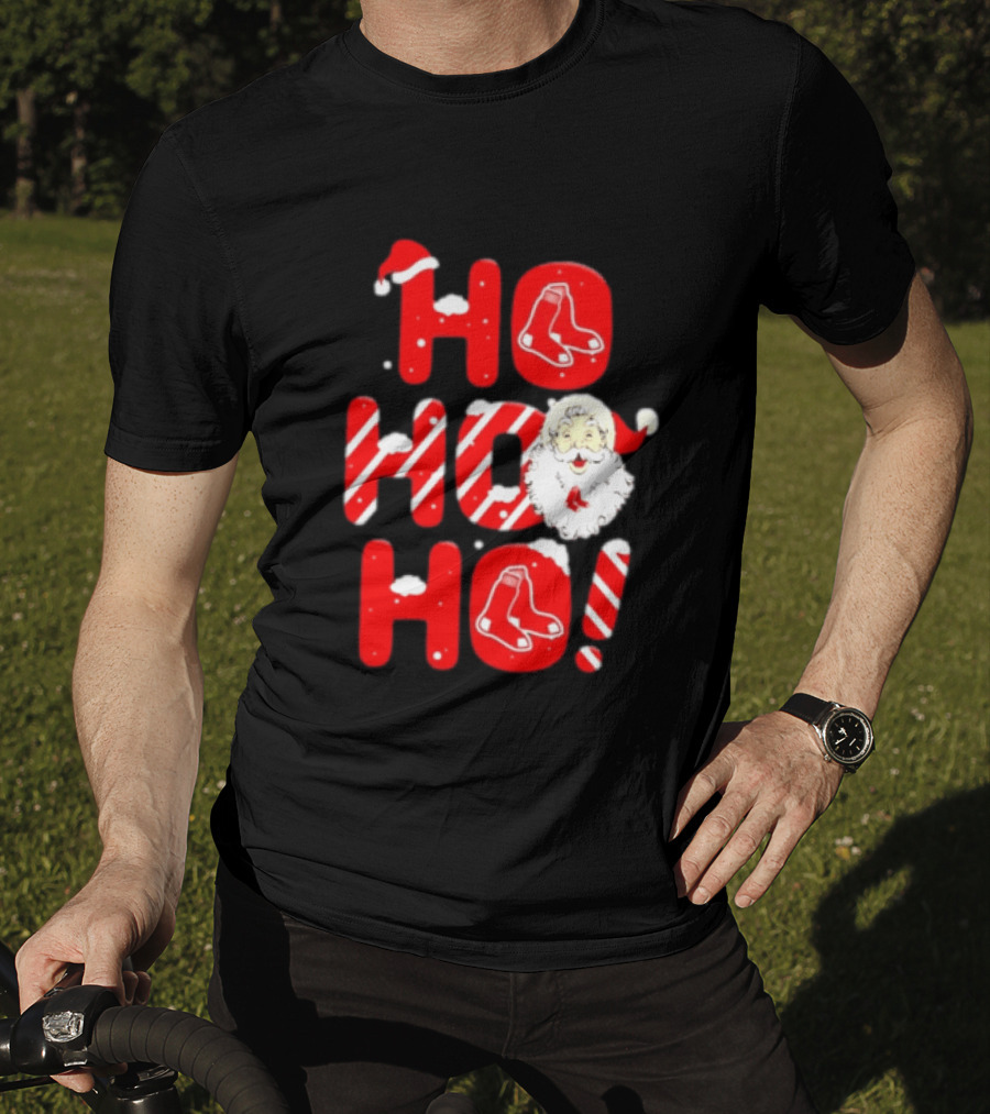 Boston Red Sox Santa Claus Ho Ho Ho Merry Christmas T-Shirt