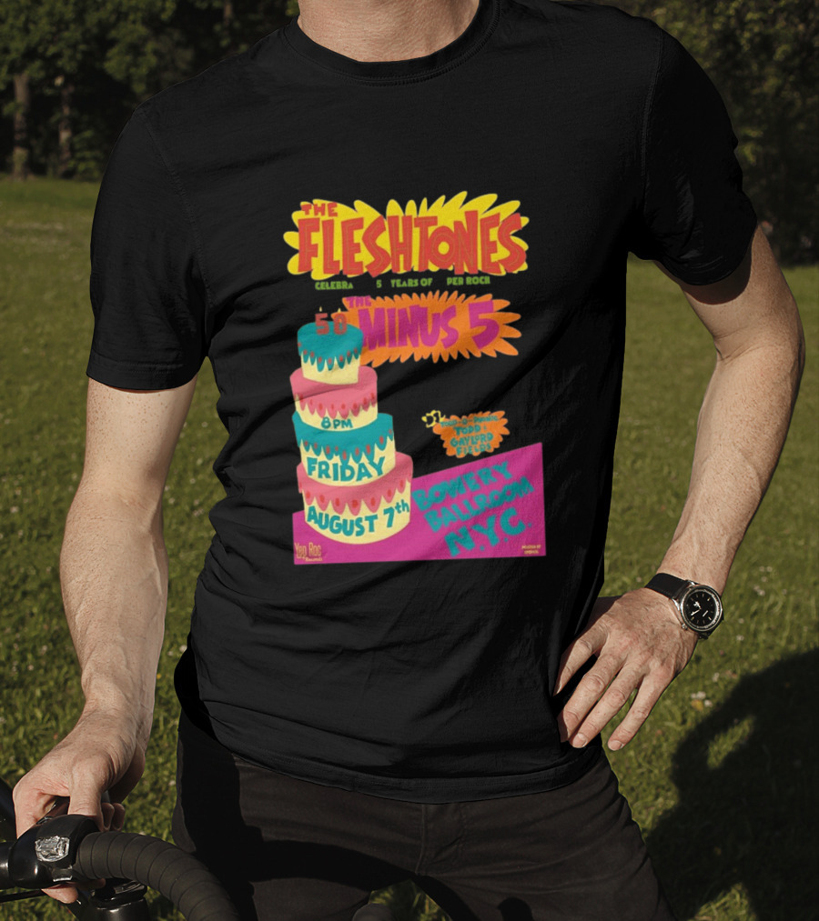 The Fleshtones And The Minus 5 Bowery Ballroom NYC August 7 Todd Gayford Fellers 2026 T-Shirt