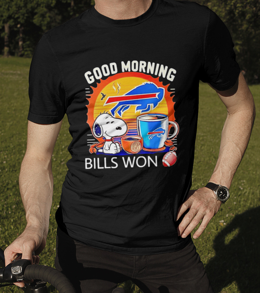 Good Morning Snoopy Buffalo Bills Won Coffee T-Shirt