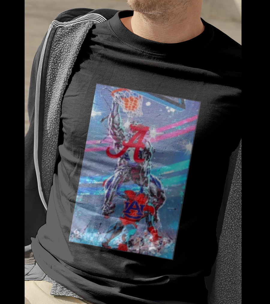 Alabama Crimson Tide Venom Dunking On Auburn Tigers Spider Basketball Rivalry T-Shirt