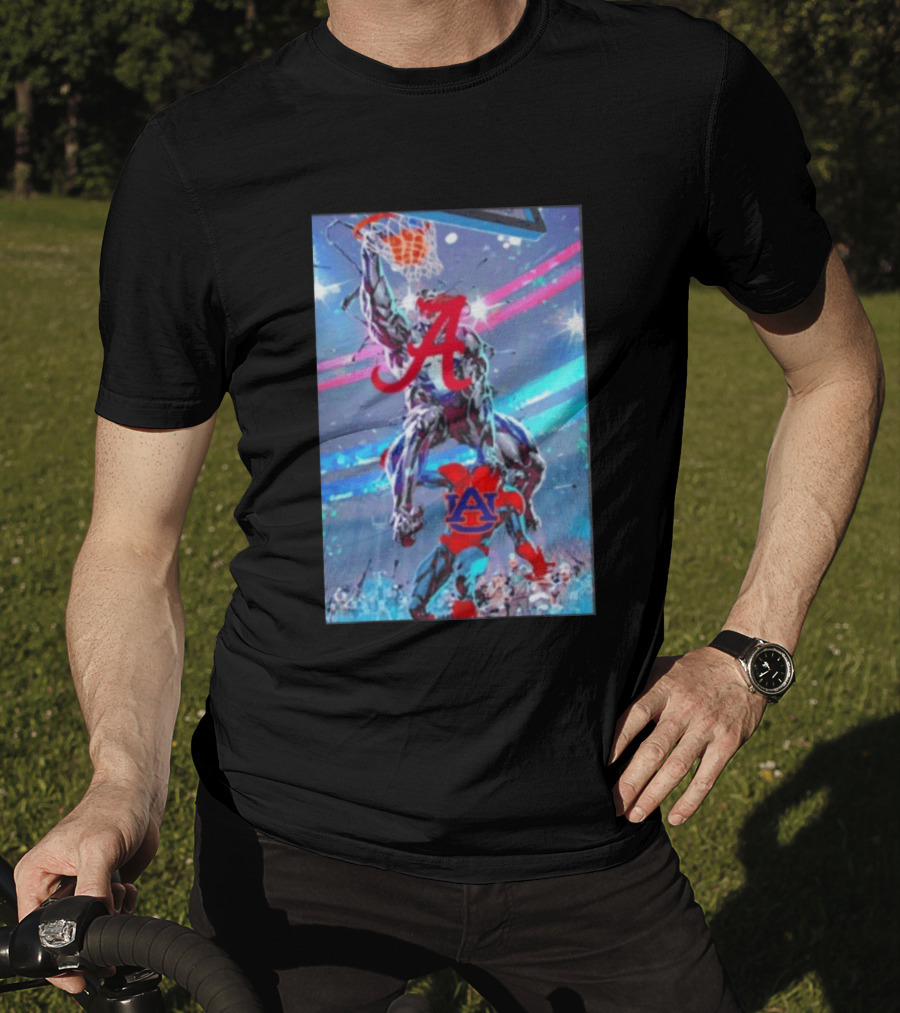 Alabama Crimson Tide Venom Dunking On Auburn Tigers Spider Basketball Rivalry T-Shirt