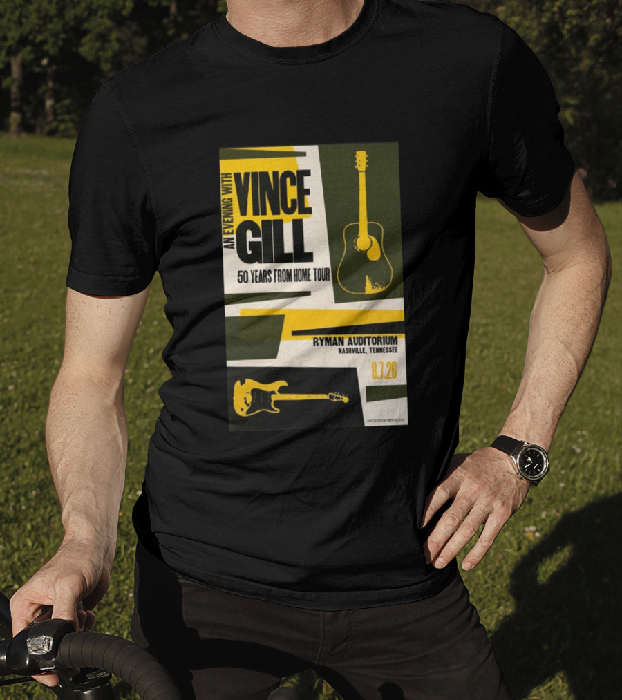 An Evening With Vince Gill 50 Years From Home Tour Ryman Auditorium Nashville August 7 2026 T-Shirt