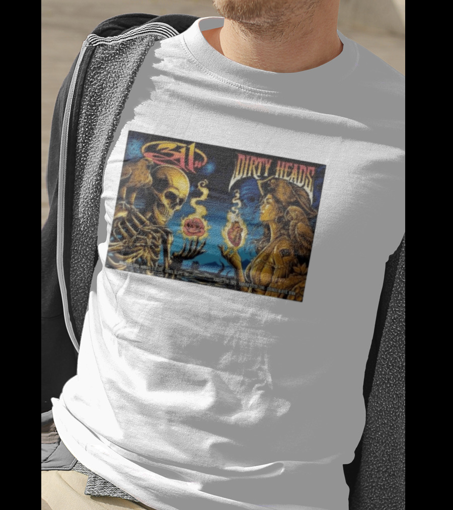 311 X Dirty Heads August 5 2026 Council Bluffs Iowa Harrah's Stir Cove Exclusive Set Skeleton Pirate Roses T-Shirt