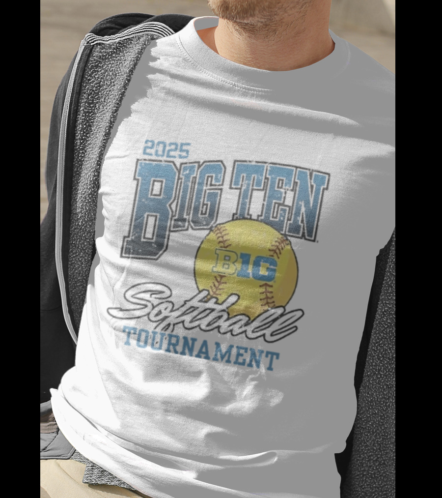 2025 Big Ten Softball Tournament B1G Yellow Softball T-Shirt