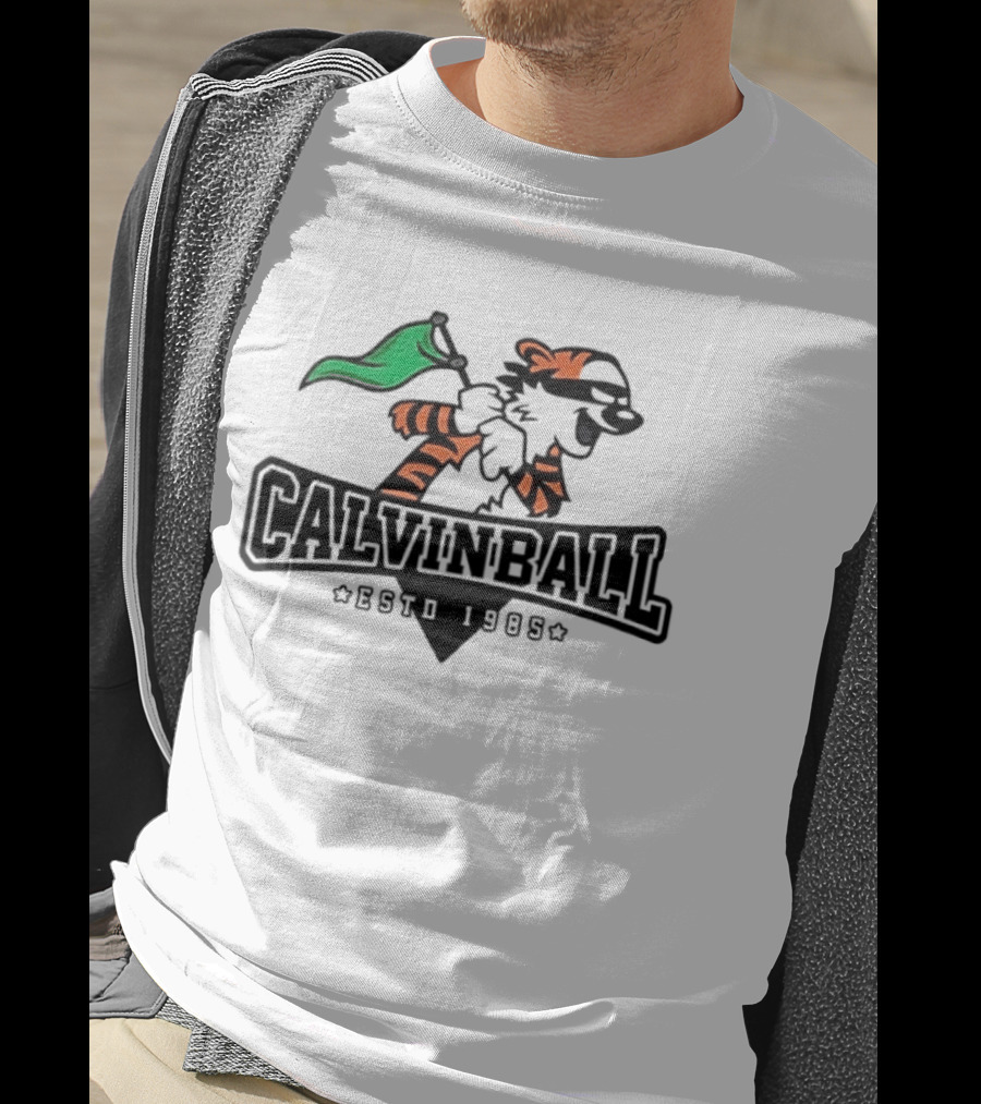 Calvinball Estd 1985 Cartoon Character Playing Sports With Green Flag T-Shirt
