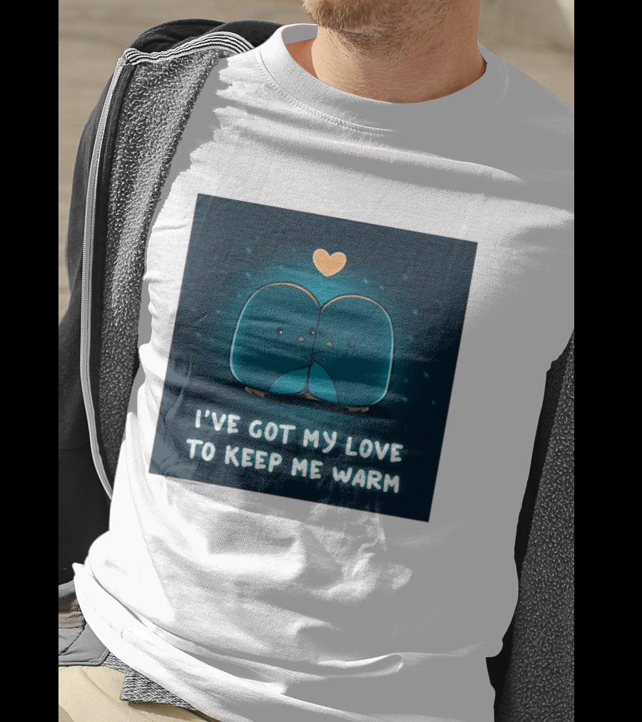 I've Got My Love To Keep Me Warm Heartwarming Penguin Cuddle T-Shirt