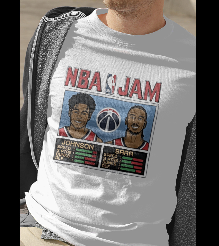 NBA Jam Wizards Johnson Alex Sarr Players Speed Points Dunks Defense T-Shirt