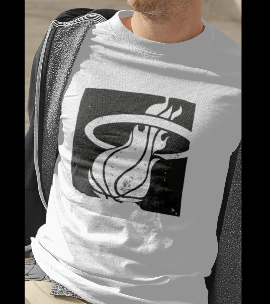 Miami Heat Basketball NBA Iconic Flaming Ball T-Shirt
