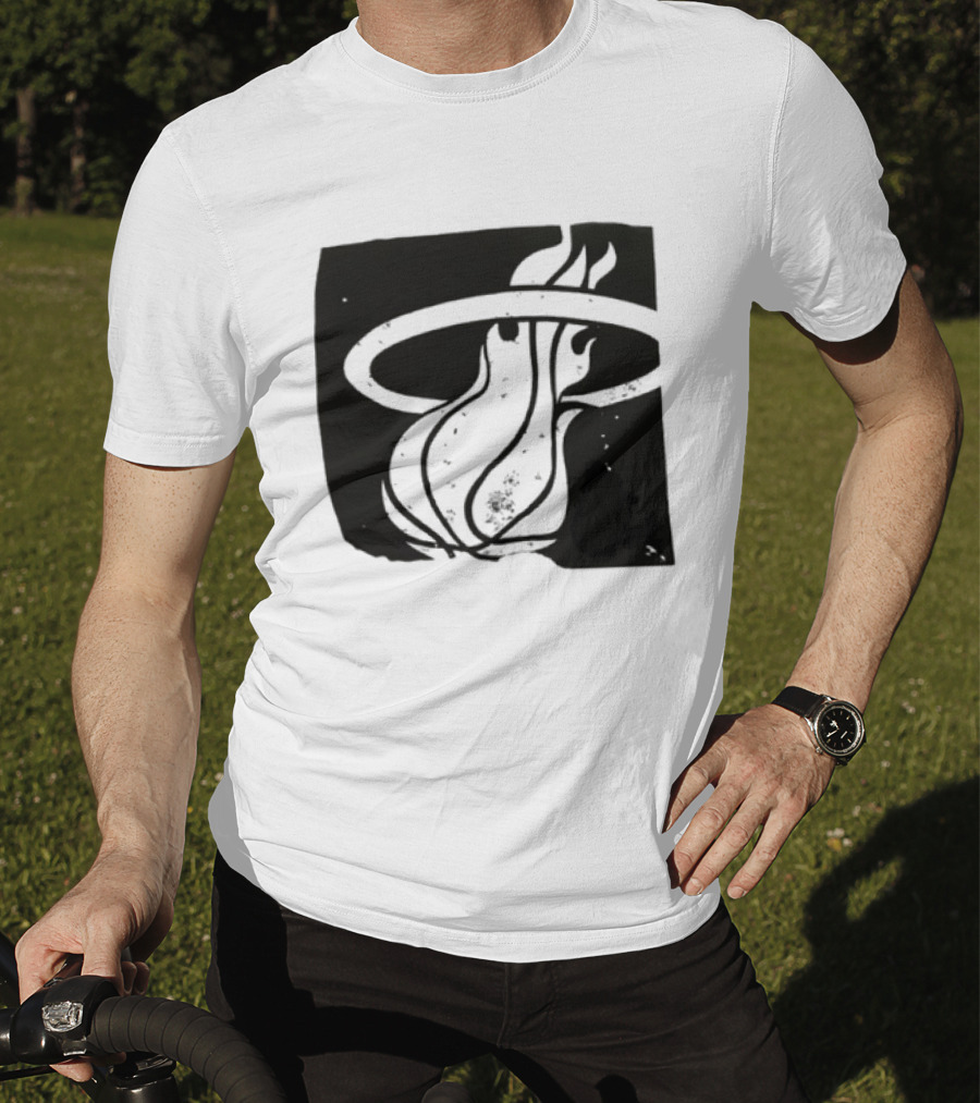 Miami Heat Basketball NBA Iconic Flaming Ball T-Shirt